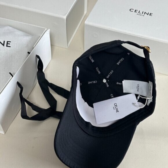 🔘Celine Triomphe Black Adjustable Unisex Baseball Cap - Picture 5 of 6